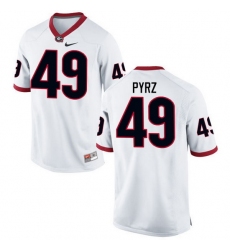 Men Georgia Bulldogs #49 Koby Pyrz College Football Jerseys-White