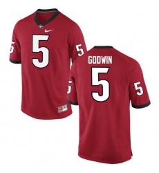 Men Georgia Bulldogs #5 Terry Godwin College Football Jerseys-Red