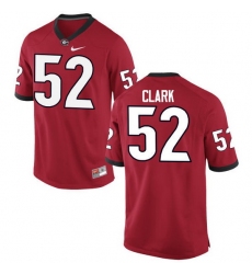 Men Georgia Bulldogs #52 Tyler Clark College Football Jerseys-Red