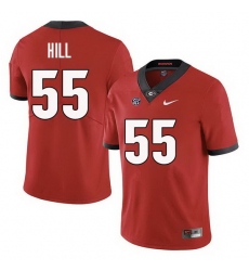 Men Georgia Bulldogs #55 Deontrey Hill College Football Jerseys Sale-Red