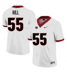 Men Georgia Bulldogs #55 Deontrey Hill College Football Jerseys Sale-White