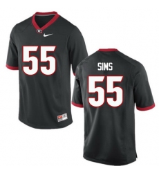 Men Georgia Bulldogs #55 Dyshon Sims College Football Jerseys-Black