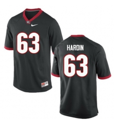Men Georgia Bulldogs #63 Sage Hardin College Football Jerseys-Black