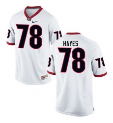 Men Georgia Bulldogs #78 DMarcus Hayes College Football Jerseys-White