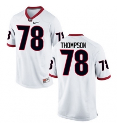 Men Georgia Bulldogs #78 Trenton Thompson College Football Jerseys-White