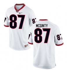 Men Georgia Bulldogs #87 Miles McGinty College Football Jerseys-White