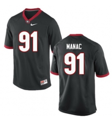 Men Georgia Bulldogs #91 Chauncey Manac College Football Jerseys-Black