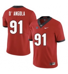 Men Georgia Bulldogs #91 Michael D'Angola College Football Jerseys Sale-Red