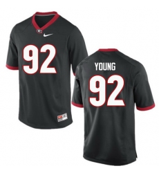 Men Georgia Bulldogs #92 Justin Young College Football Jerseys-Black
