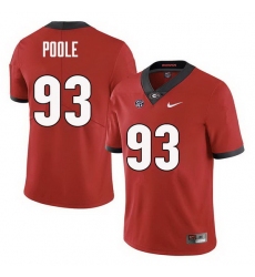 Men Georgia Bulldogs #93 Antonio Poole College Football Jerseys Sale-Red