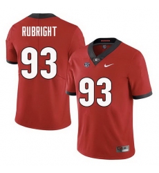 Men Georgia Bulldogs #93 Bill Rubright College Football Jerseys Sale-Red