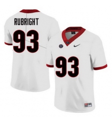 Men Georgia Bulldogs #93 Bill Rubright College Football Jerseys Sale-White