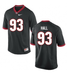 Men Georgia Bulldogs #93 Carson Hall College Football Jerseys-Black