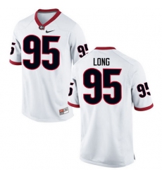 Men Georgia Bulldogs #95 Marshall Long College Football Jerseys-White