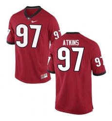 Men Georgia Bulldogs #97 John Atkins College Football Jerseys-Red