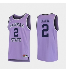 Men Kansas State Wildcats Cartier Diarra Purple Replica College Basketball Jersey