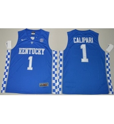 Wildcats #1 John Calipari Royal Blue Basketball Elite Stitched NCAA Jersey