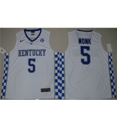 Wildcats #5 Malik Monk White Basketball Elite Stitched NCAA Jersey