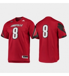 Men Louisville Cardinals 8 Red Premier Football Jersey