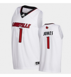 Men Louisville Cardinals Carlik Jones College Basketball White Swingman 2020 21 Jersey