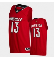 Men Louisville Cardinals David Johnson College Basketball Red Swingman 2020 21 Jersey