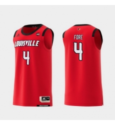 Men Louisville Cardinals Khwan Fore Red Replica College Basketball Jersey