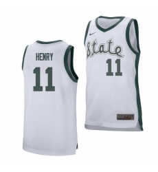 Michigan State Spartans Aaron Henry White College Basketball Men'S Jersey