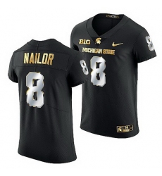 Michigan State Spartans Jalen Nailor 2021 22 Golden Edition Limited Football Black Jersey