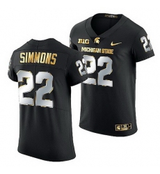 Michigan State Spartans Jordon Simmons 2021 22 Golden Edition Limited Football Black Jersey