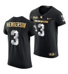 Michigan State Spartans Xavier Henderson 2021 22 Golden Edition Limited Football Black Jersey