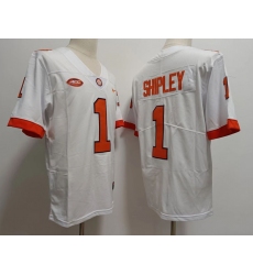Men Clemson Tigers #1 Will Shipley College White Football Game Jersey