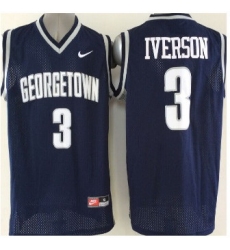 2015 Georgetown Hoyas #3 Allen Iverson Navy Blue Basketball Stitched NCAA Jersey