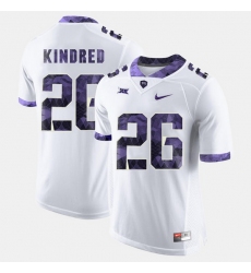 Men Tcu Horned Frogs Derrick Kindred College Football White Jersey