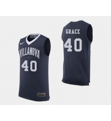Men Villanova Wildcats Denny Grace Navy College Basketball Jersey