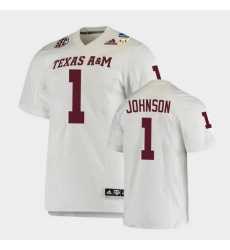 Men Texas A&M Aggies Buddy Johnson 2021 Orange Bowl College Football White Jersey
