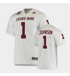 Men Texas A&M Aggies Buddy Johnson College Football White Premier Jersey