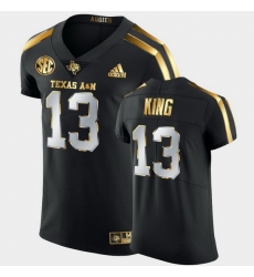 Men Texas A&M Aggies Haynes King Golden Edition Black Authentic Jersey