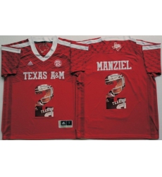Texas A 26M Aggies 2 Johnny Manziel Red Portrait Number College Jersey