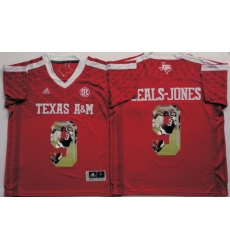 Texas A 26M Aggies 9 Ricky Seals Jones Red Portrait Number College Jersey