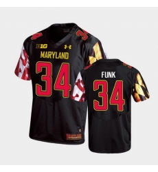 Men Maryland Terrapins Jake Funk Replica Black College Football Jersey