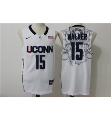 Huskies #15 Kemba Walker White Basketball Stitched NCAA Jersey