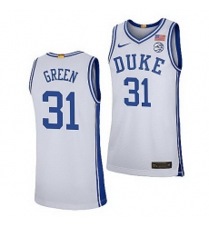 Duke Blue Devils Nyah Green White College Basketball 2021 22Limited Jersey