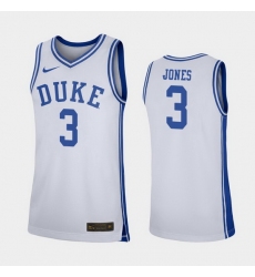 Duke Blue Devils Tre Jones White Replica Men'S Jersey