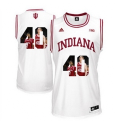 Indiana Hoosiers 40 Cody Zeller White With Portrait Print College Basketball Jersey