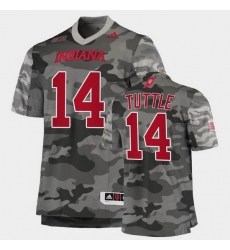 Men Indiana Hoosiers Jack Tuttle College Football Gray Salute To Service Jersey