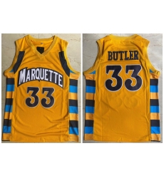 Men Marquette 33 Jimmy Butler Yellow College Basketball Jersey