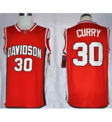 Youth Davidson Wildcat Stephen Curry 30 College Basketball Jersey Red