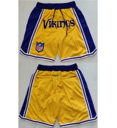 Men Minnesota Vikings Yellow Shorts