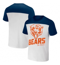 Men Chicago Bears Cream Navy X Darius Rucker Collection Colorblocked T Shirt