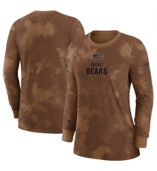 Women Chicago Bears Brown 2023 Salute To Service Long Sleeve T Shirt